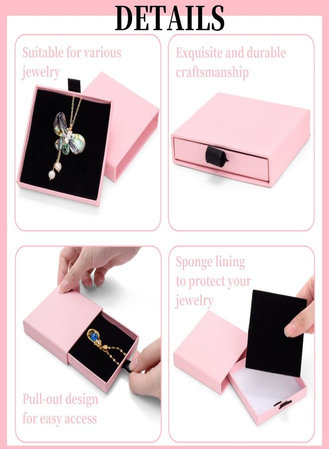 WRINGKIT 20 Pack Pink Jewelry Gift Boxes, Cardboard Jewelry Packaging Boxes with Lid and Black Sponge Lining, Small Empty Bracelet Gift Box Bulk for Earrings, Necklaces, Christmas, Valentine's Day - Image 3